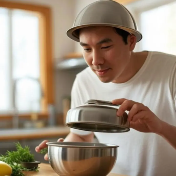 Gadżet kuchenny KitchenLabX używany podczas przygotowywania posiłku w domowej kuchni