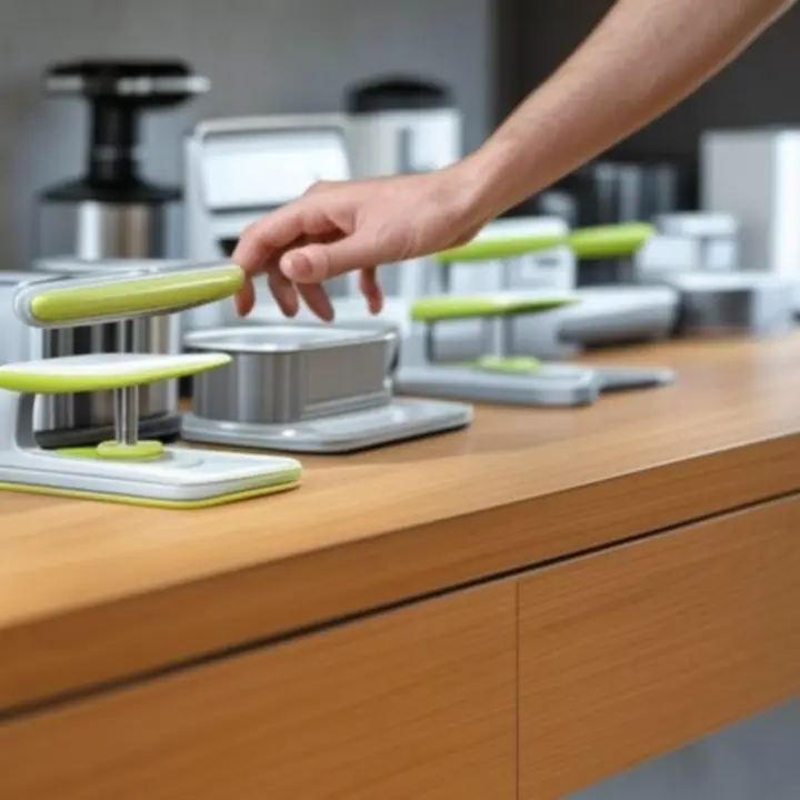 Starannie wyselekcjonowane gadżety kuchenne prezentowane w nowoczesnej aranżacji